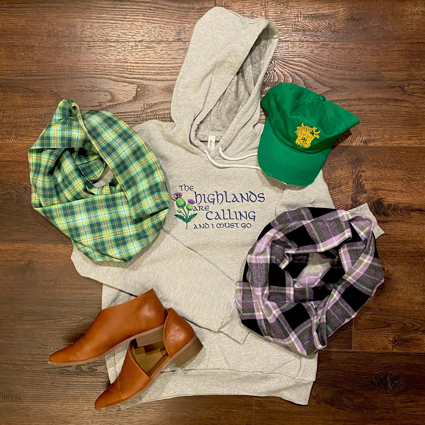 The Highlands are Calling Embroidered Soft Fleece Unisex Sweatshirt Hoodie - Tampa Home & Garden Store