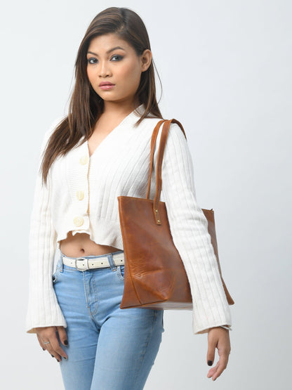 The Kim Tote Bag- Cocoa Brown - Tampa Home & Garden Store
