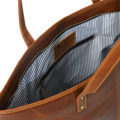 The Kim Tote Bag- Cocoa Brown - Tampa Home & Garden Store