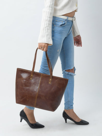 The Kim Tote Bag- Dark Brown - Tampa Home & Garden Store