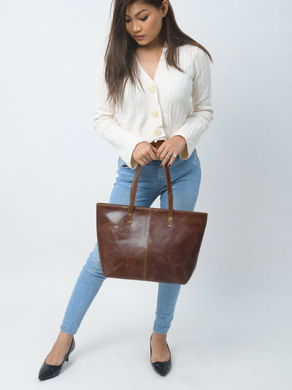 The Kim Tote Bag- Dark Brown - Tampa Home & Garden Store