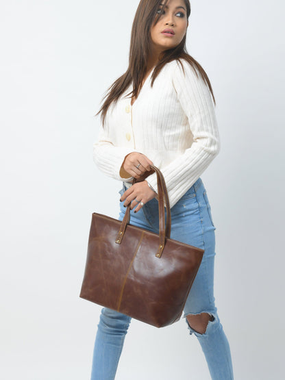 The Kim Tote Bag- Dark Brown - Tampa Home & Garden Store