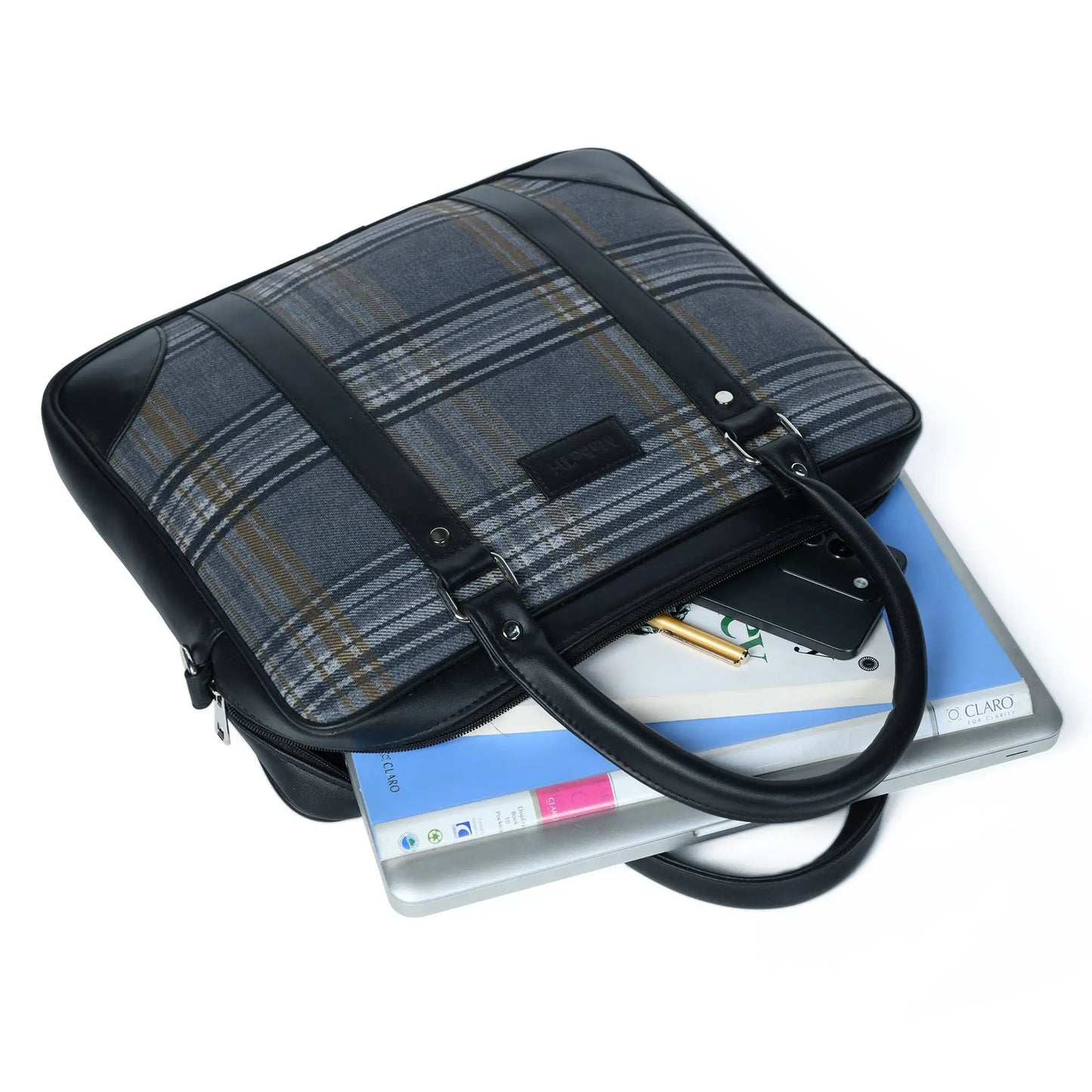 The Madison Plaid Briefcase - Tampa Home & Garden Store