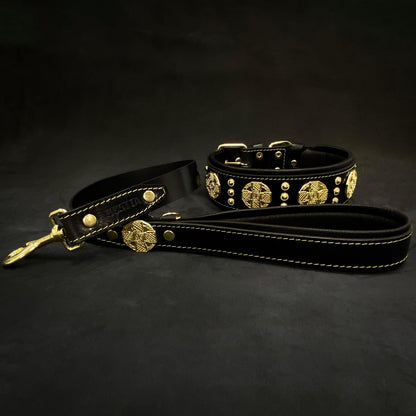 The "Maximus" collar 2.5 inch wide black & gold - Tampa Home & Garden Store