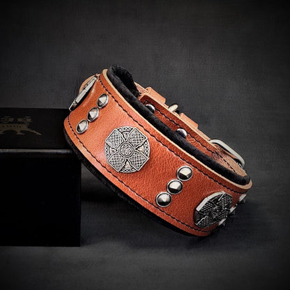The "Maximus" collar 2 inch wide black & silver - Tampa Home & Garden Store