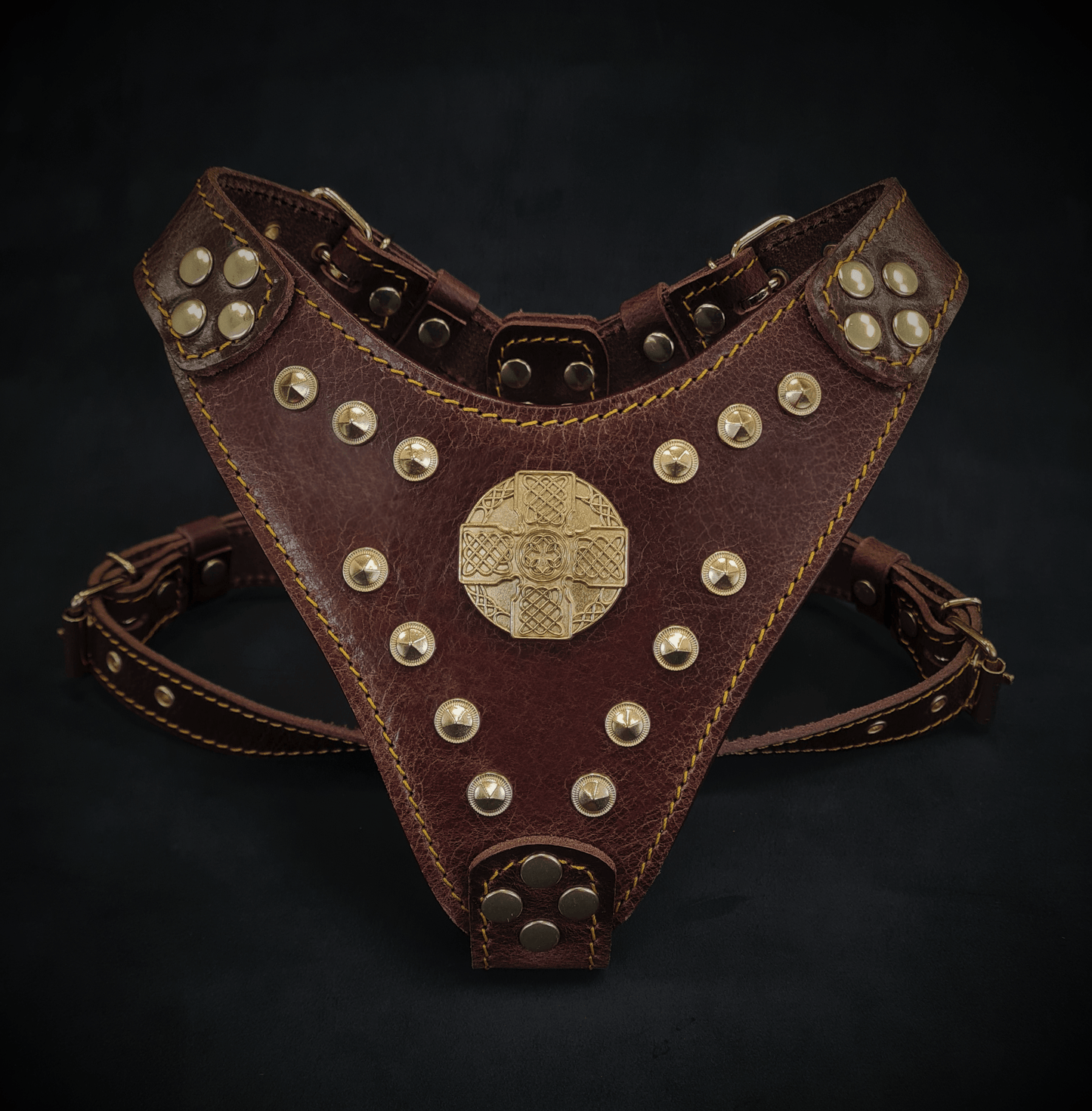 The ''Maximus'' harness Brown & Gold Small to Medium Size - Tampa Home & Garden Store