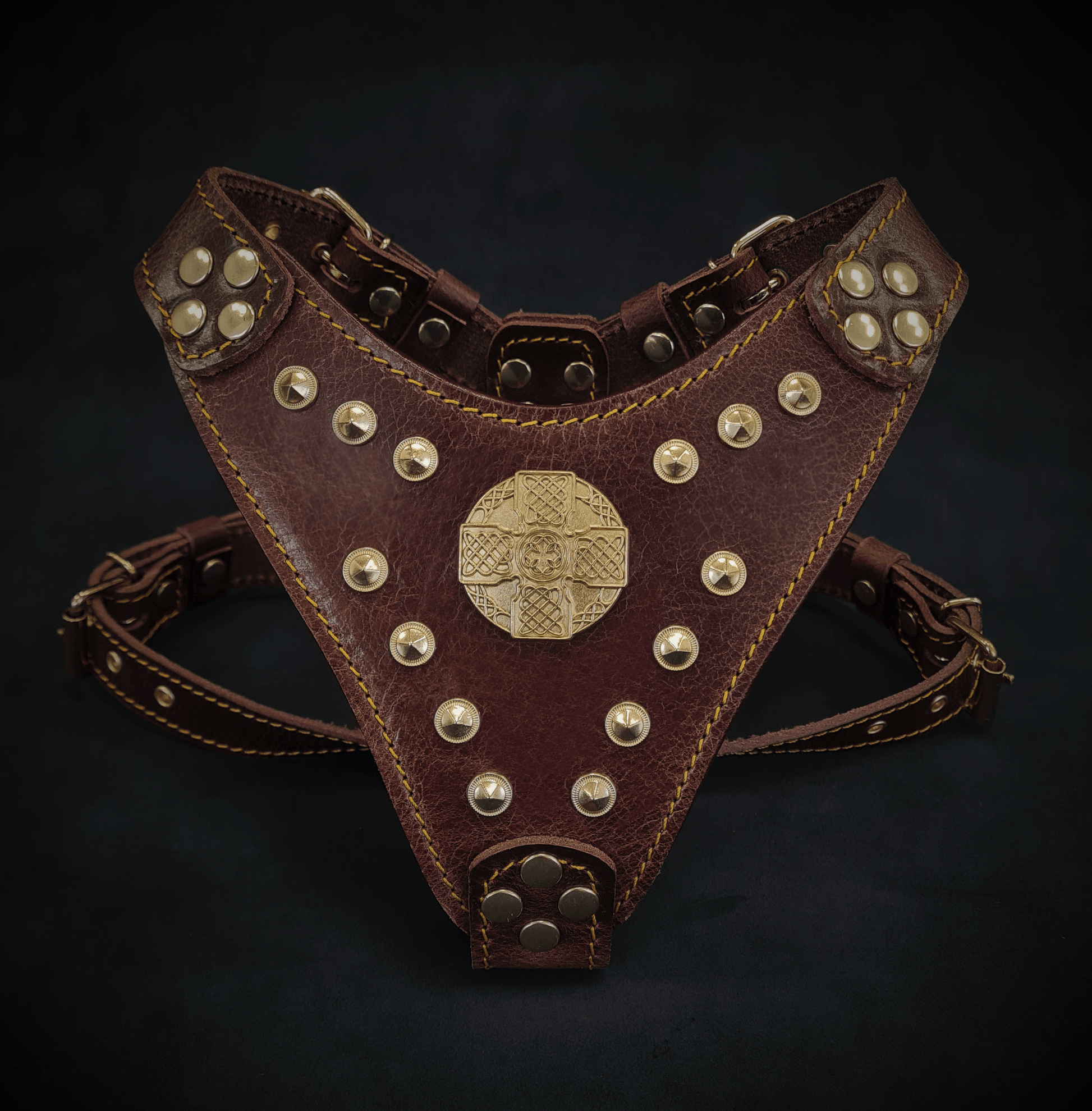 The ''Maximus'' harness Brown & Gold Small to Medium Size - Tampa Home & Garden Store