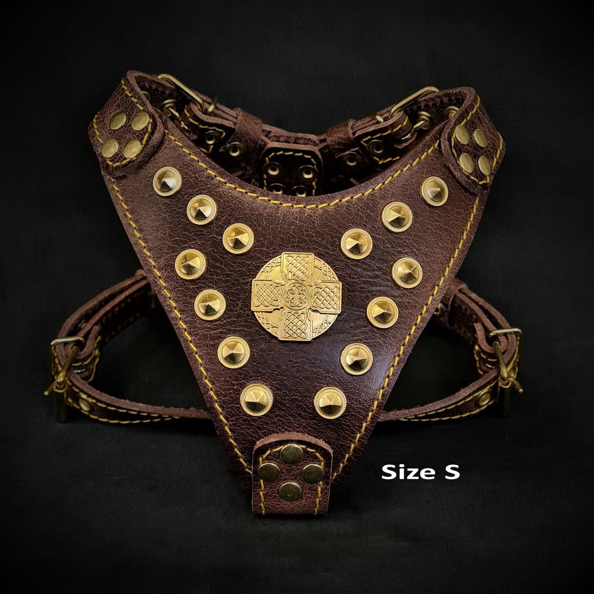 The ''Maximus'' harness Brown & Gold Small to Medium Size - Tampa Home & Garden Store