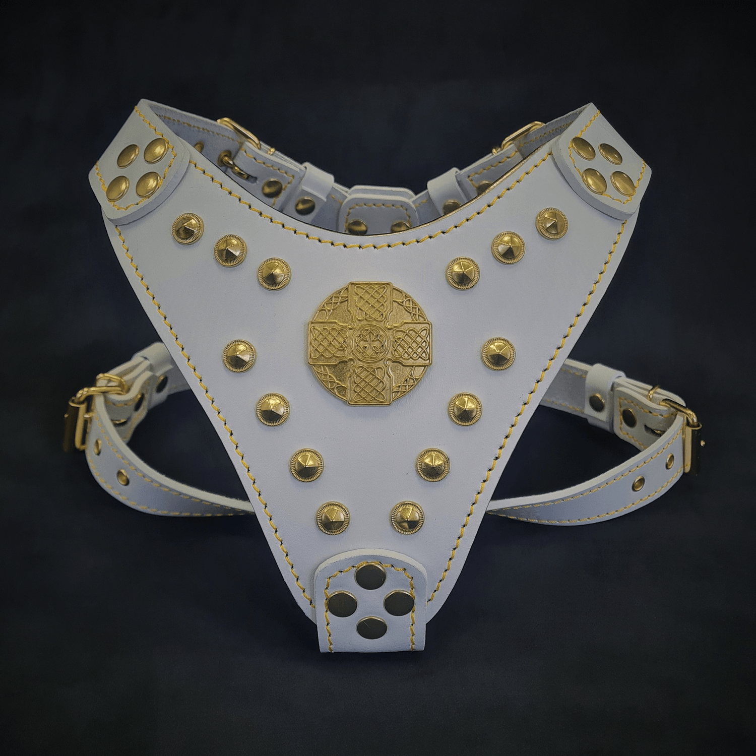 The ''Maximus'' harness White & Gold Small to Medium Size - Tampa Home & Garden Store