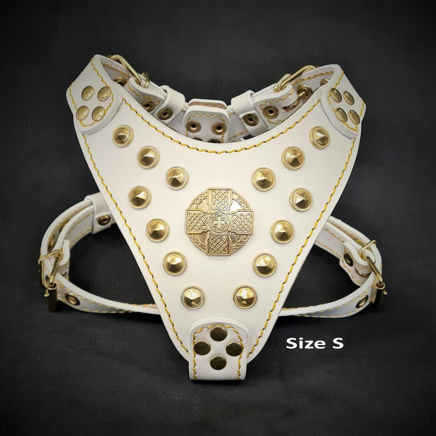 The ''Maximus'' harness White & Gold Small to Medium Size - Tampa Home & Garden Store