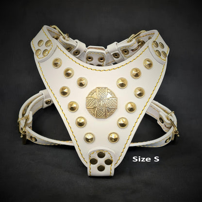 The ''Maximus'' harness White & Gold Small to Medium Size - Tampa Home & Garden Store