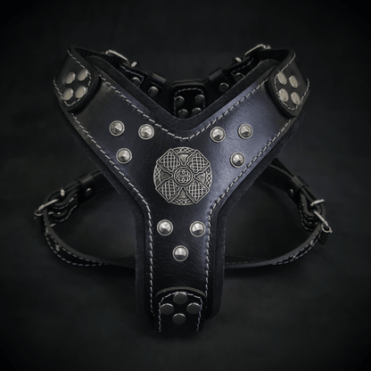 The ''Maximus'' harness black & silver Small to Medium Size - Tampa Home & Garden Store