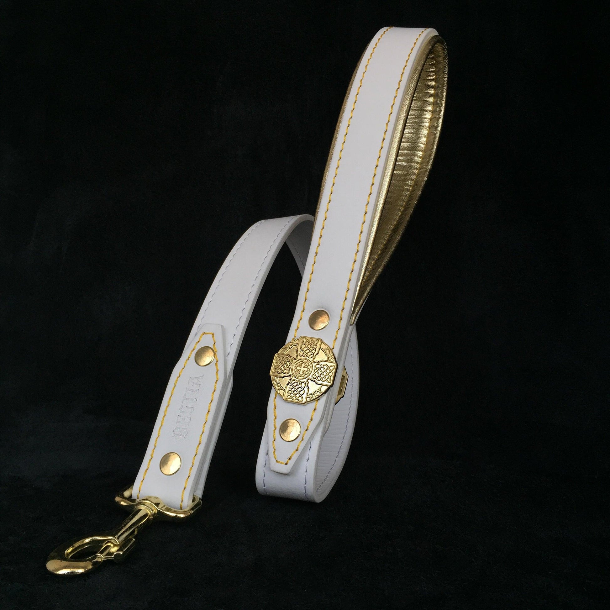 The "Maximus" leash white & gold - Tampa Home & Garden Store