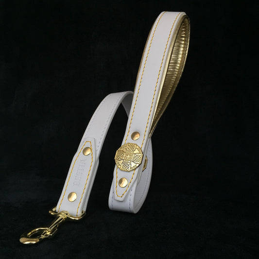The "Maximus" leash white & gold - Tampa Home & Garden Store