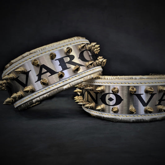 The "Metal" collar White & Gold- personalized! - Tampa Home & Garden Store