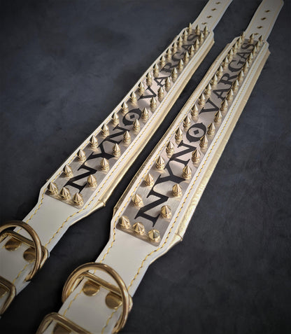 The "Metal" collar White & Gold- personalized! - Tampa Home & Garden Store