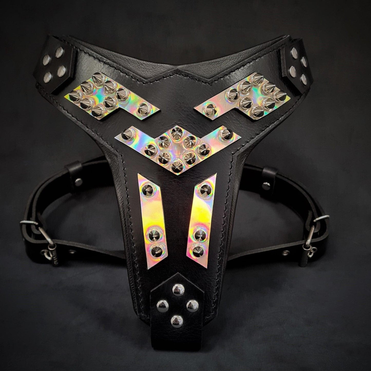 The ''Midas'' leather dog harness silver - Tampa Home & Garden Store