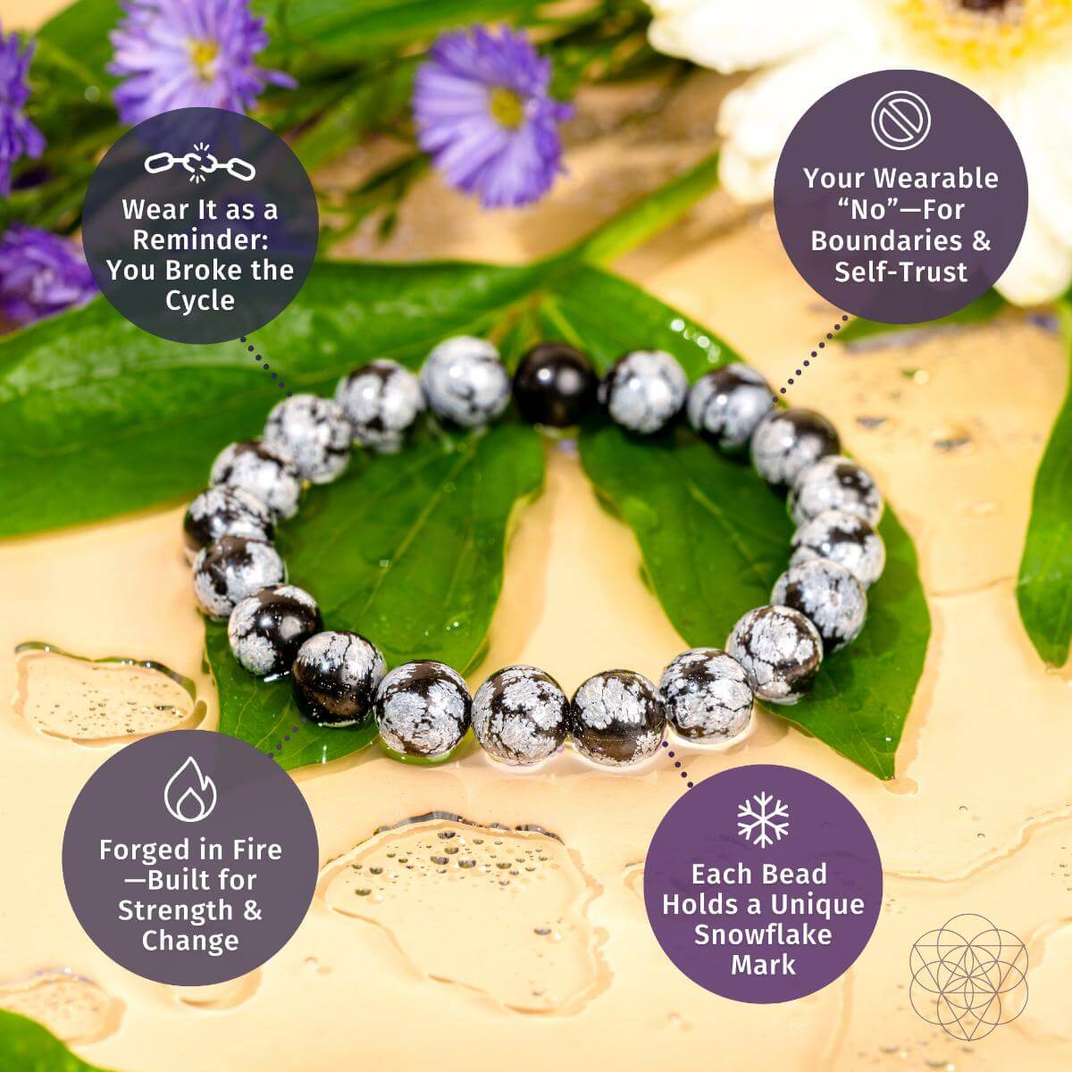The Pattern Breaker – Snowflake Obsidian Bracelet - Tampa Home & Garden Store