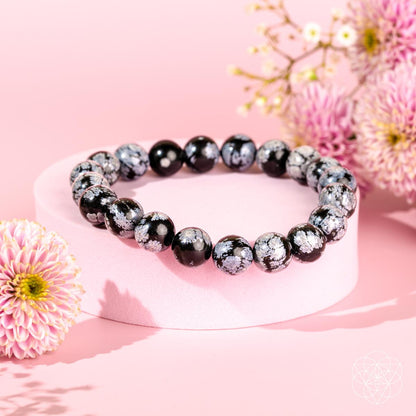 The Pattern Breaker – Snowflake Obsidian Bracelet - Tampa Home & Garden Store