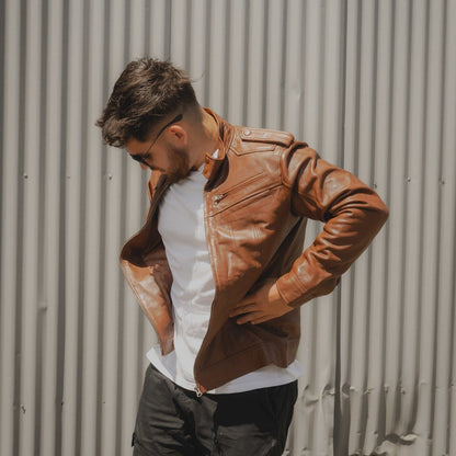 The Wilkinson Brown Leather Jacket - Tampa Home & Garden Store