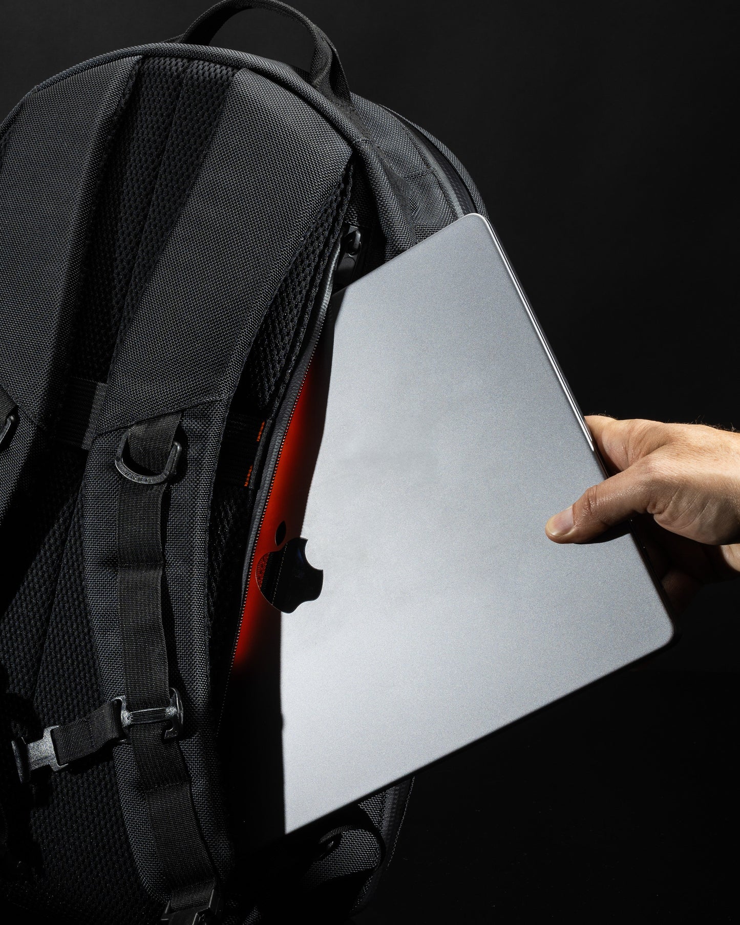 Conceal Pack 21L backpack by The Brown Buffalo in black fabric with side laptop pocket on Tampa Home & Garden Store