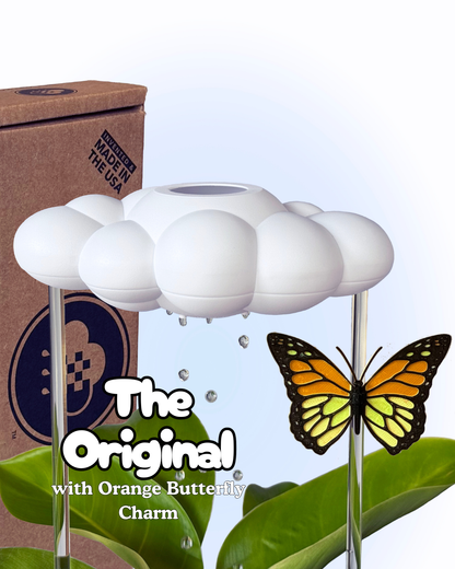 Original Dripping Rain Cloud with Orange Butterfly Charm