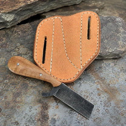 The Plainsman fixed blade knife with D2 steel blade walnut handle leather sheath on Tampa Home & Garden Store