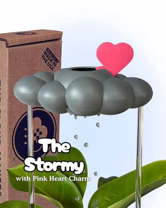 Stormy Dripping Rain Cloud with Pink Heart Charm - Tampa Home & Garden Store