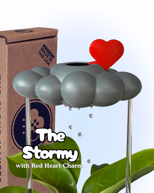 Stormy Dripping Rain Cloud with Red Heart Charm - Tampa Home & Garden Store