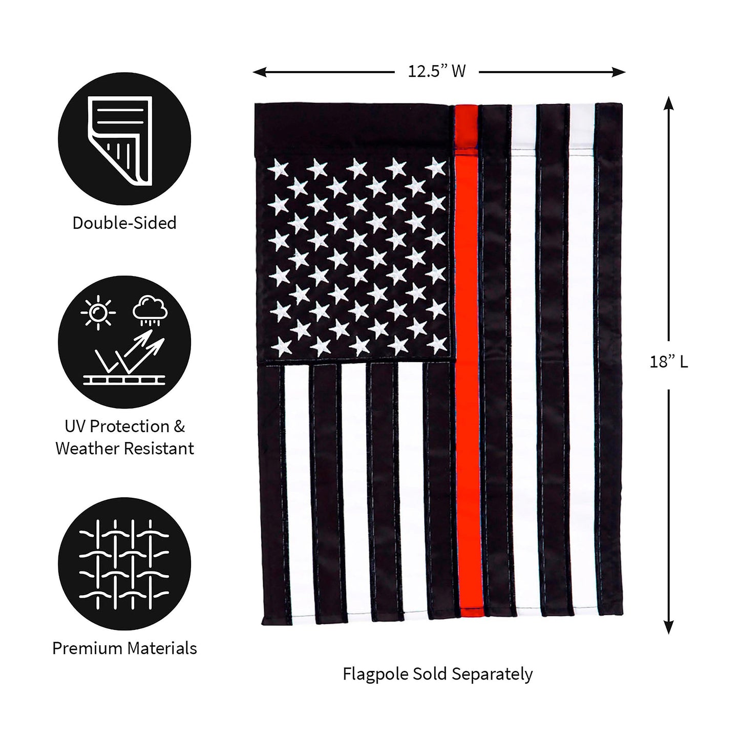 Thin Red Line Garden Applique Flag - Tampa Home & Garden Store