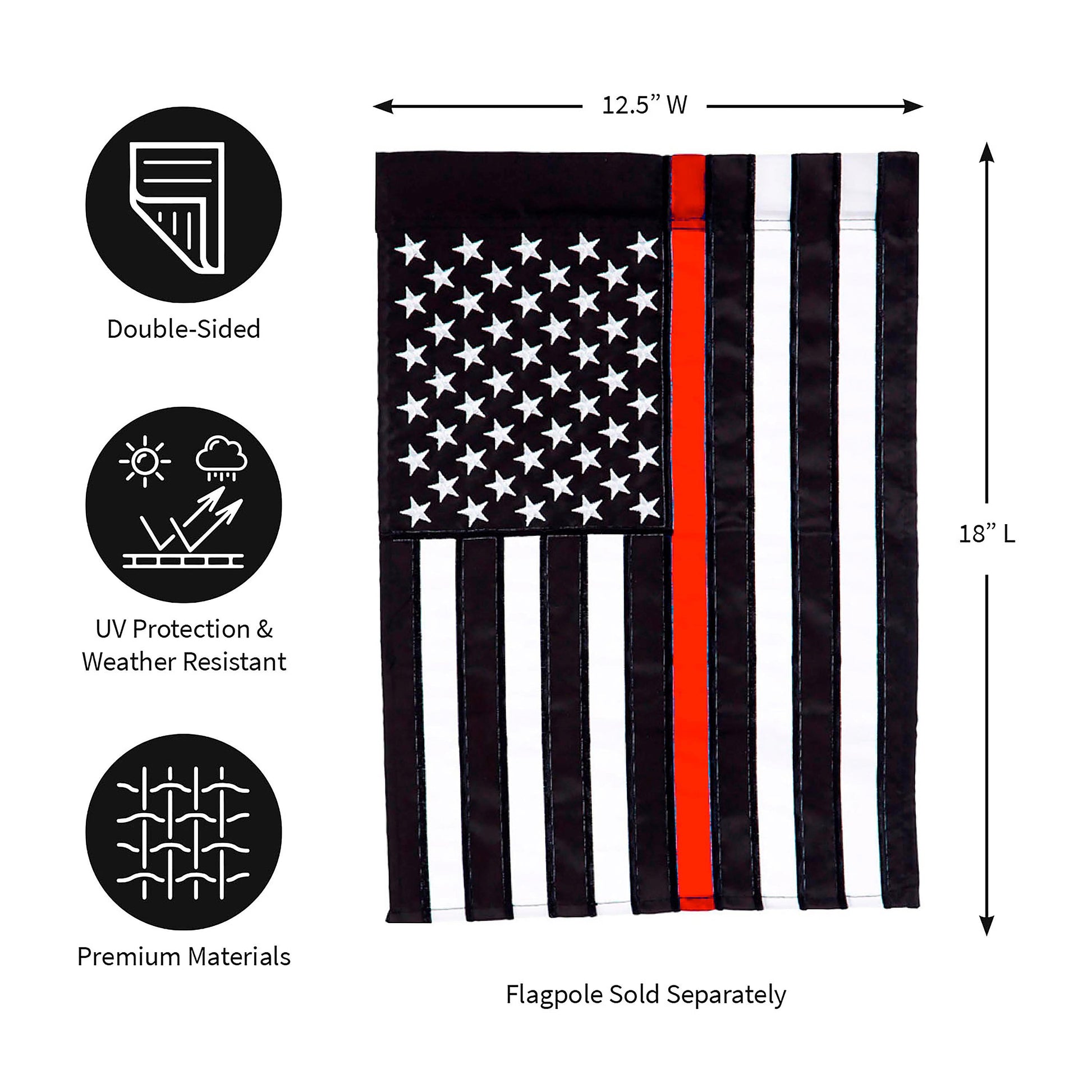 Thin Red Line Garden Applique Flag - Tampa Home & Garden Store