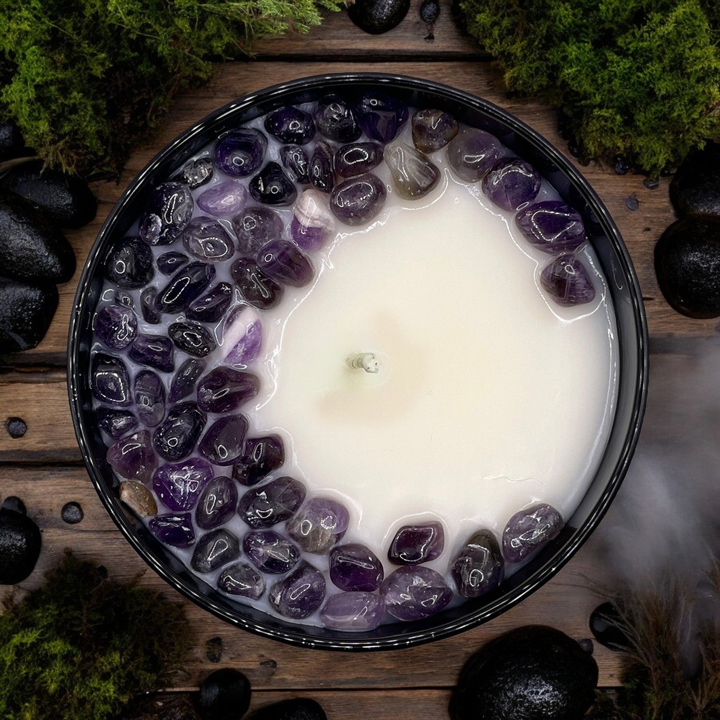 Third-Eye Chakra Crystal Candle with Kyanite | Coconut-Soy Wax Candle, 9oz - Tampa Home & Garden Store