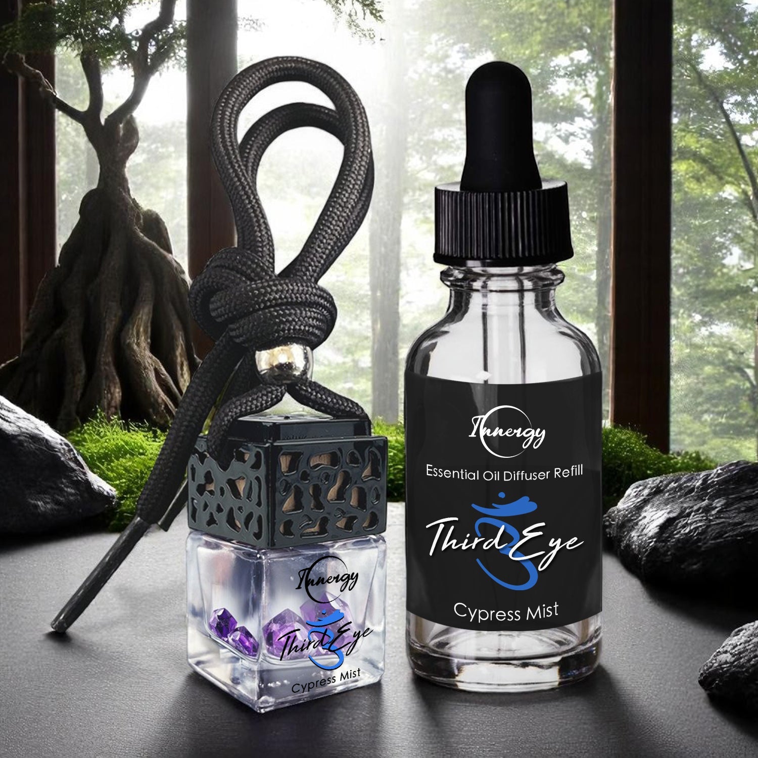 Third Eye Chakra Crystal-Enhanced Oil Diffuser, Car Air Freshener, 8ml - Tampa Home & Garden Store