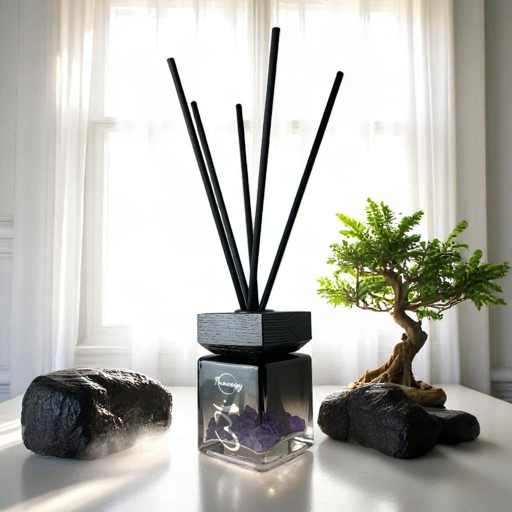 Third-Eye Chakra Crystal-Enhanced Reed Oil Diffuser, Cypress Mist Scent, 100ml - Tampa Home & Garden Store