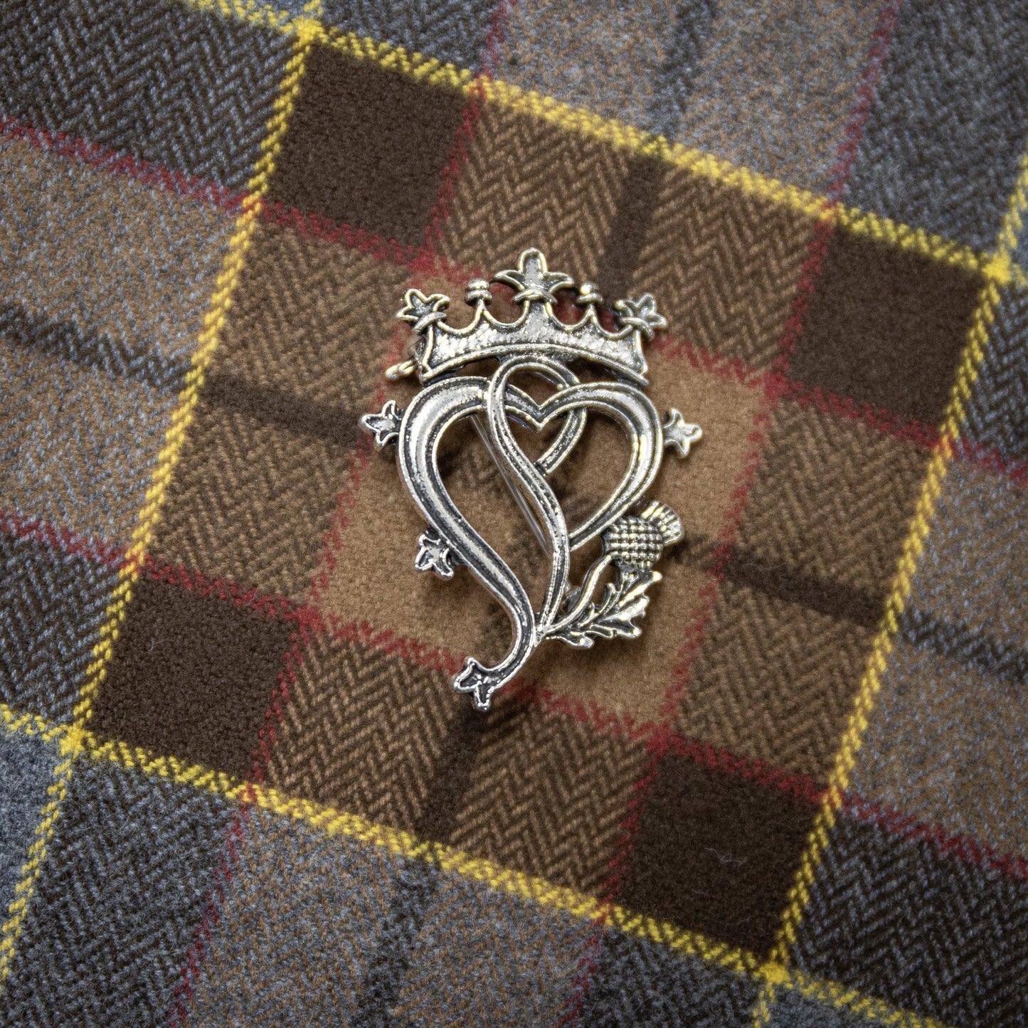 Outlander Tartan Flannel Baby Swaddle and Luckenbooth Set