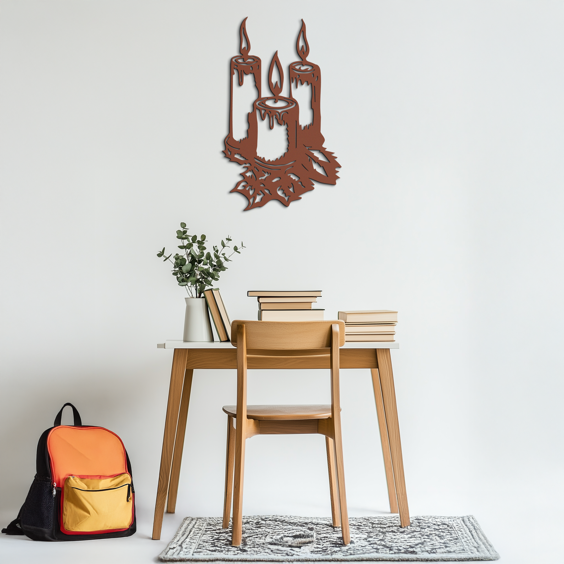 Three Candle Silhouette Metal Wall Art – Elegant Festive Decor for Cozy Interiors- KAF687 - Tampa Home & Garden Store