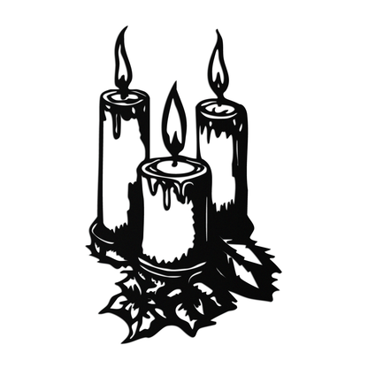 Three Candle Silhouette Metal Wall Art – Elegant Festive Decor for Cozy Interiors- KAF687 - Tampa Home & Garden Store