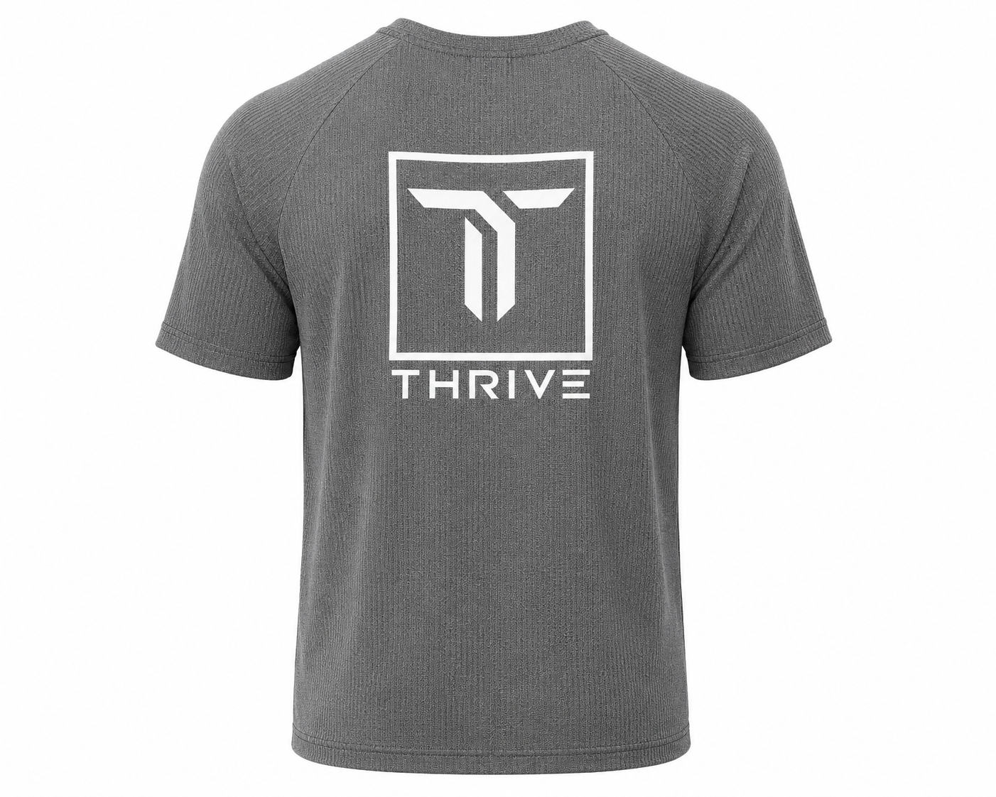 Thrive Elite Athletic Pickleball T Shirt gray with white square logo on back on Tampa Home & Garden Store