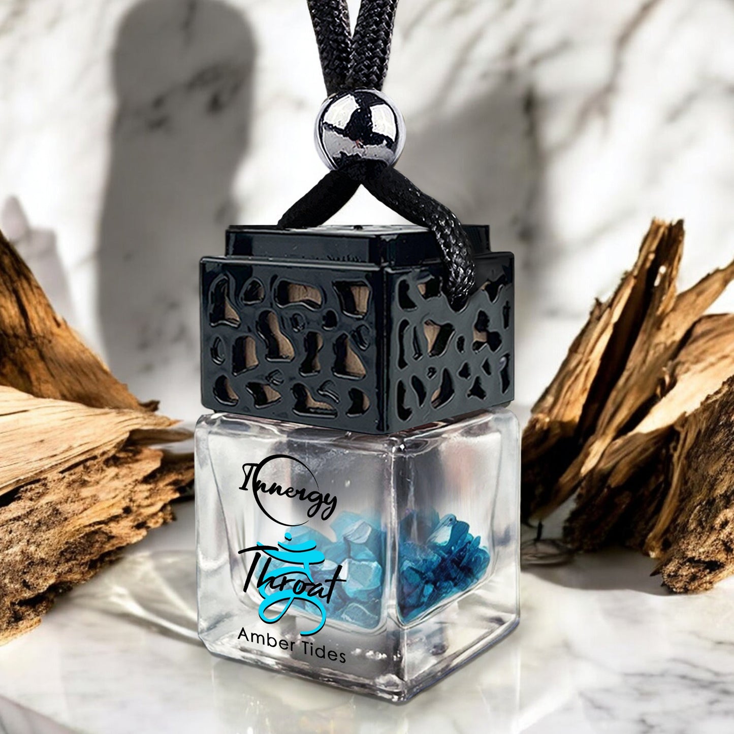 Throat Chakra Crystal-Enhanced Oil Diffuser, Car Air Freshener, 8ml - Tampa Home & Garden Store