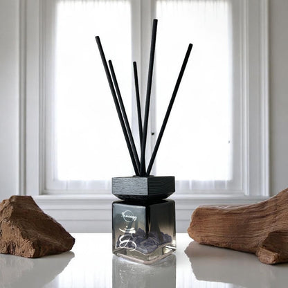 Throat Chakra Crystal-Enhanced Reed Oil Diffuser, Amber Tides Scent, 100ml - Tampa Home & Garden Store