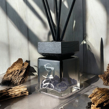 Throat Chakra Crystal-Enhanced Reed Oil Diffuser, Amber Tides Scent, 100ml - Tampa Home & Garden Store