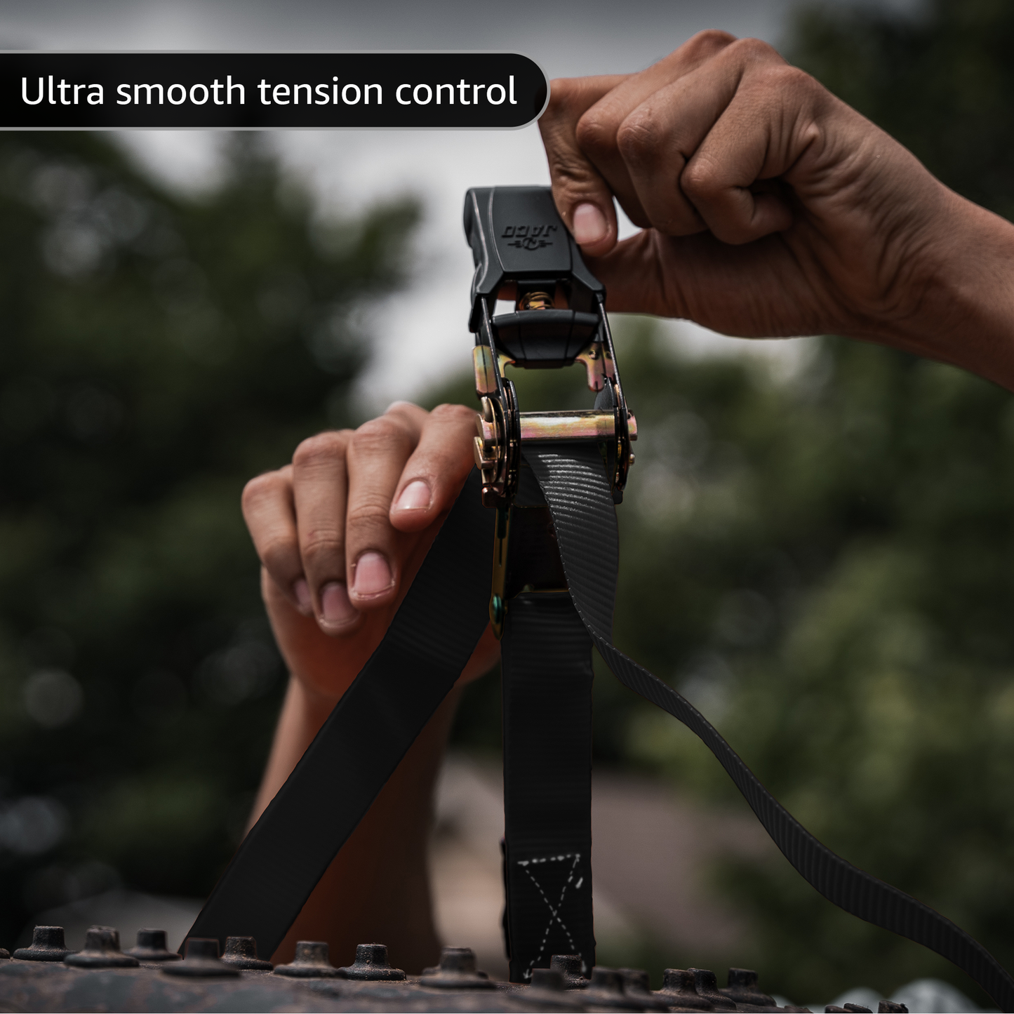 Tie Down Ratchet Straps (4 Pack) - 1 in x 15 ft | AAR Certified Break Strength (1,823 lbs) | Cargo Tie Down Set - Tampa Home & Garden Store