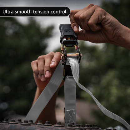 Tie Down Ratchet Straps (4 Pack) - 1 in x 15 ft | AAR Certified Break Strength (1,823 lbs) | Cargo Tie Down Set - Tampa Home & Garden Store