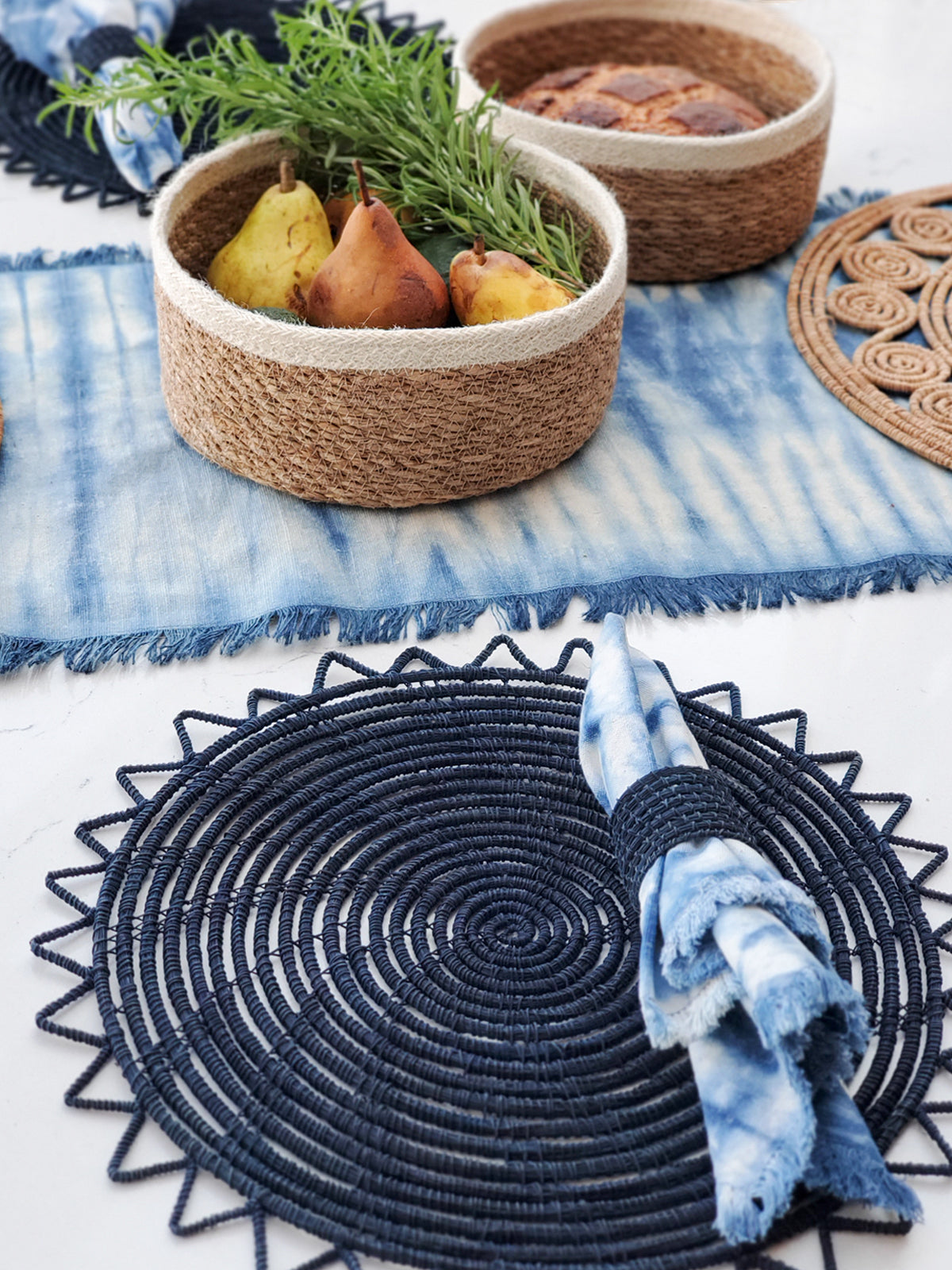 Tie Dye Cotton Napkin - Indigo Blue (Set of 4) - Tampa Home & Garden Store