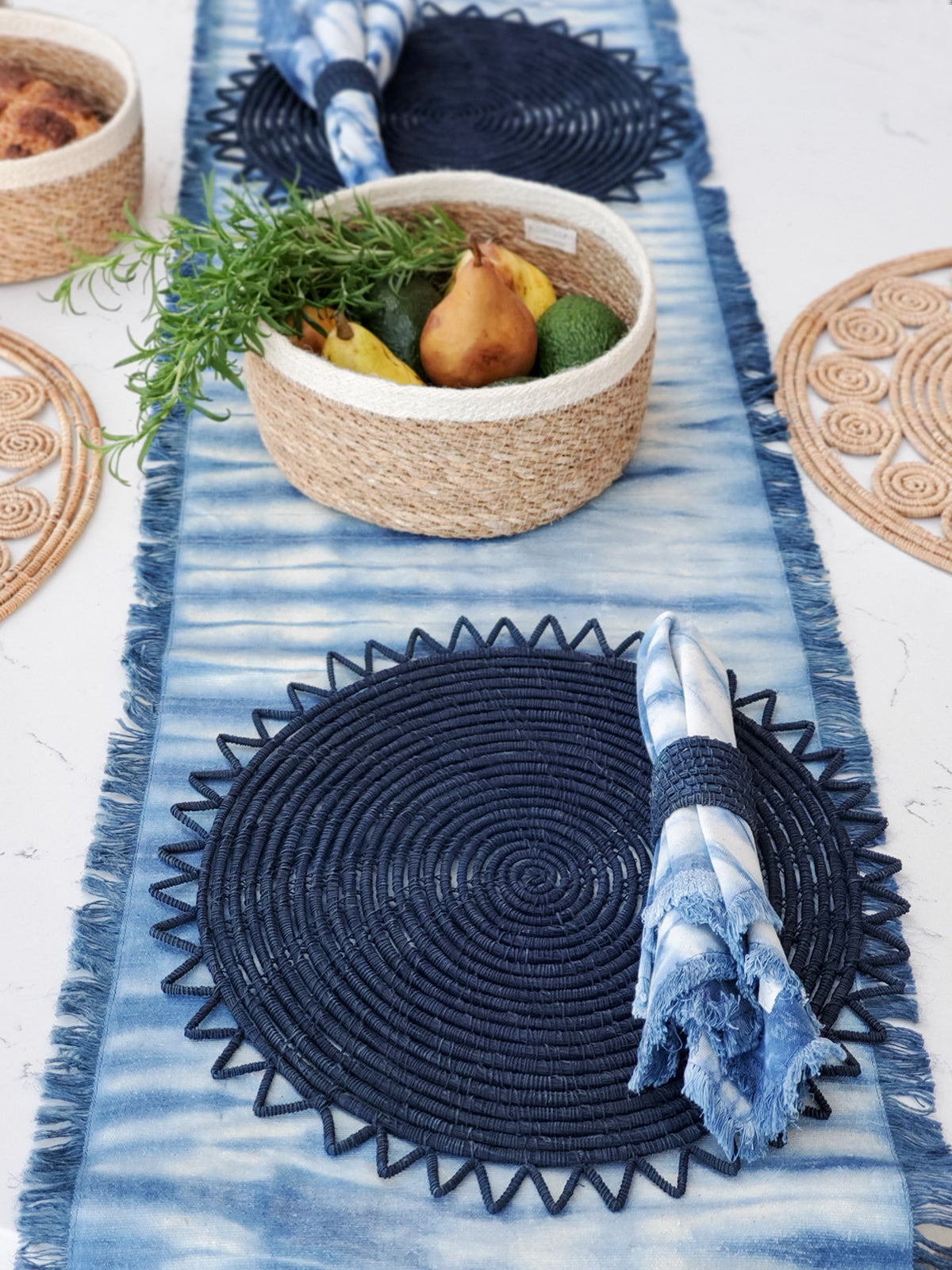 Tie Dye Cotton Napkin - Indigo Blue (Set of 4) - Tampa Home & Garden Store