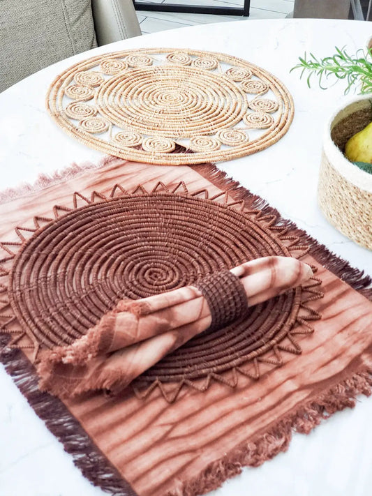 Tie Dye Cotton Placemat - Brown (Set of 4) - Tampa Home & Garden Store