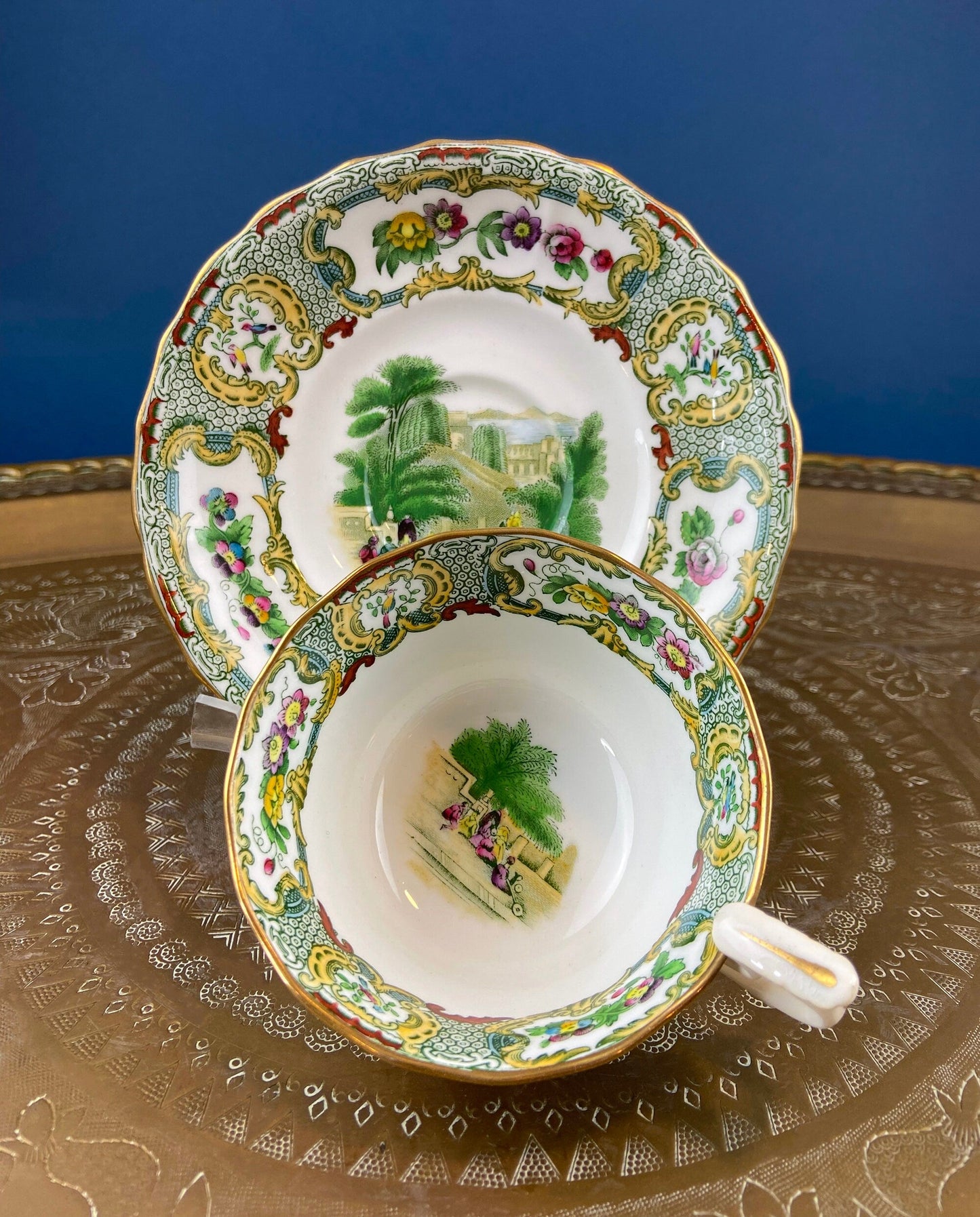 Tiffany and Co. Tea or Coffee Set. Chinoiserie or Asian Hand Painted Motif. Set of 4 - Tampa Home & Garden Store