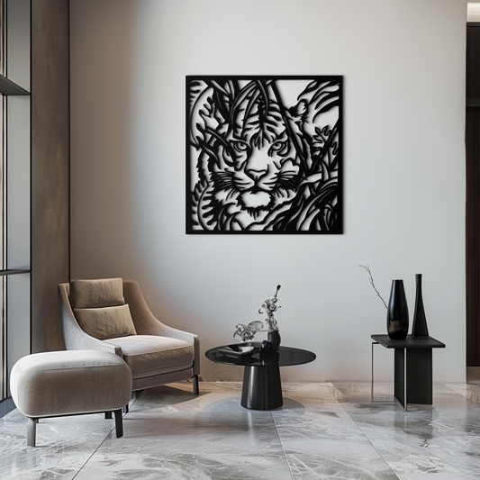 Tiger Metal Wall Art - Jungle-Inspired Modern Steel Wall Decor - KAF102 - Tampa Home & Garden Store