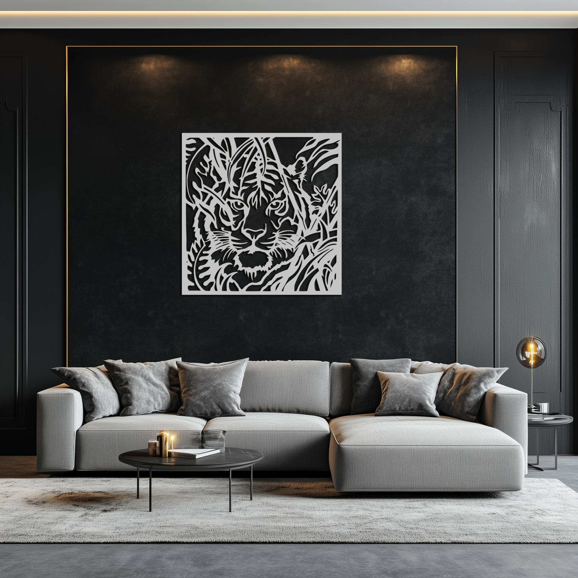 Tiger Metal Wall Art - Jungle-Inspired Modern Steel Wall Decor - KAF102 - Tampa Home & Garden Store