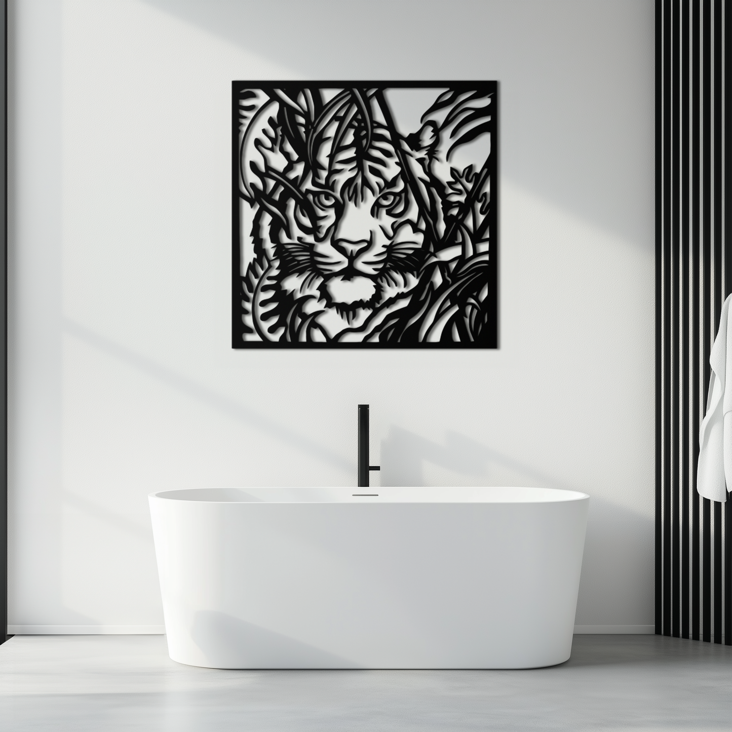 Tiger Metal Wall Art - Jungle-Inspired Modern Steel Wall Decor - KAF102 - Tampa Home & Garden Store